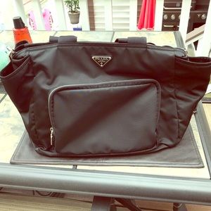 Prada Vela Nylon Baby Bag, Black (Nero)